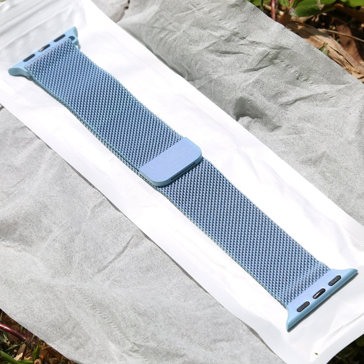 For Apple Watch Ultra 49mm&Watch Ultra 2 49mm / Series 10 46mm / 9&8&7 45mm / SE 3&SE 2&6&SE&5&4 44mm / 3&2&1 42mm Color-changing Magnetic Nylon Watch Band (Baby Blue) by bashfashion