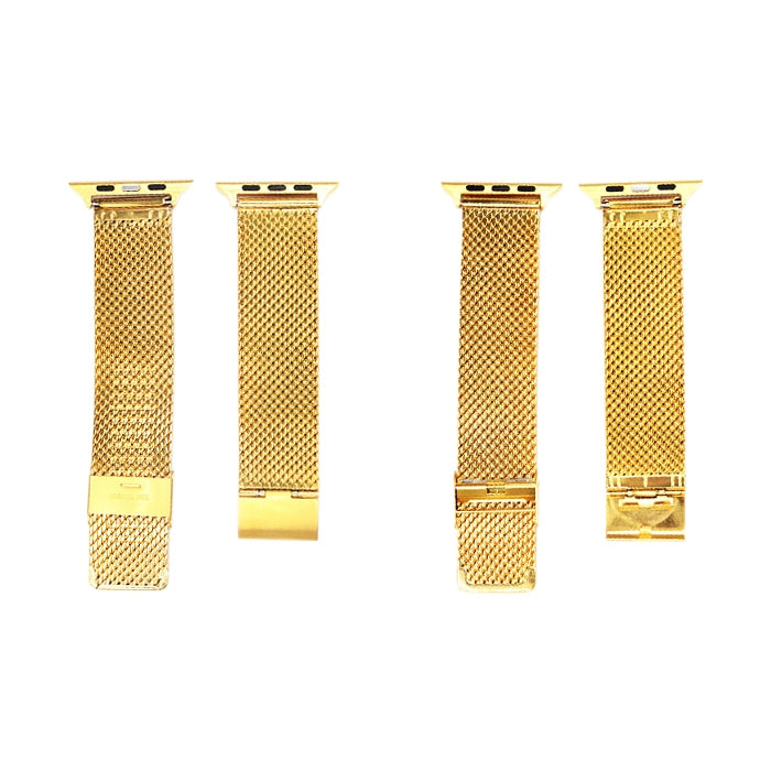 304 Stainless Steel Milanese Watch Band with Connector For Apple Watch Series 10 42mm / 9&8&7 41mm / SE 3&SE 2&6&SE&5&4 40mm / 3&2&1 38mm(Gold) by bashfashion