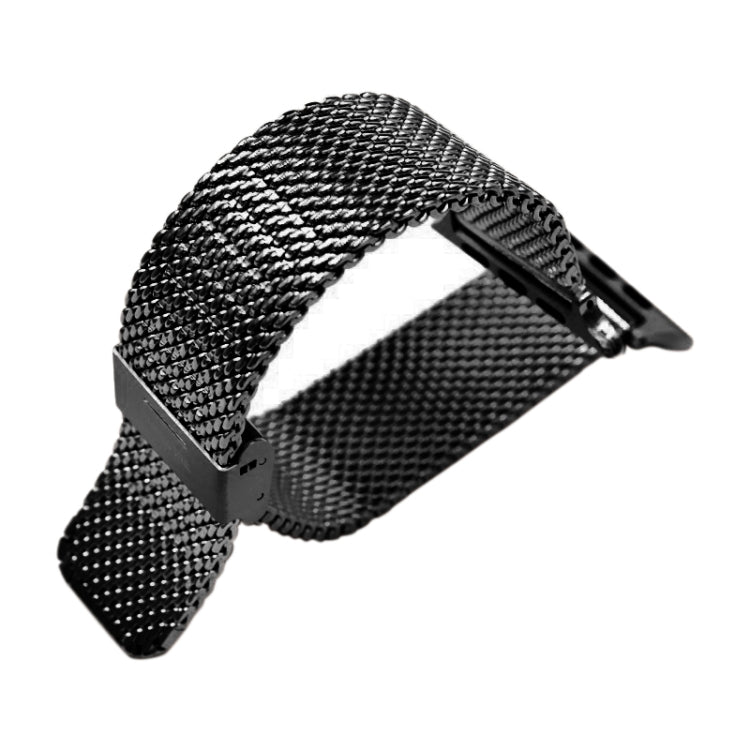 304 Stainless Steel Milanese Watch Band with Connector For Apple Watch Ultra 49mm&Watch Ultra 2 49mm / Series 10 46mm / 9&8&7 45mm / SE 3&SE 2&6&SE&5&4 44mm / 3&2&1 42mm(Black) by bashfashion
