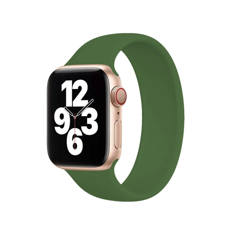 For Apple Watch Series 10 42mm / 9&8&7 41mm / SE 3&SE 2&6&SE&5&4 40mm / 3&2&1 38mm Solid Color Elastic Silicone Watch Band, Size:S 130mm (Alfalfa Grass) by bashfashion