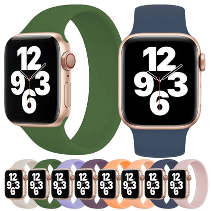 For Apple Watch Series 10 42mm / 9&8&7 41mm / SE 3&SE 2&6&SE&5&4 40mm / 3&2&1 38mm Solid Color Elastic Silicone Watch Band, Size:L 156mm (Alfalfa Grass) by bashfashion