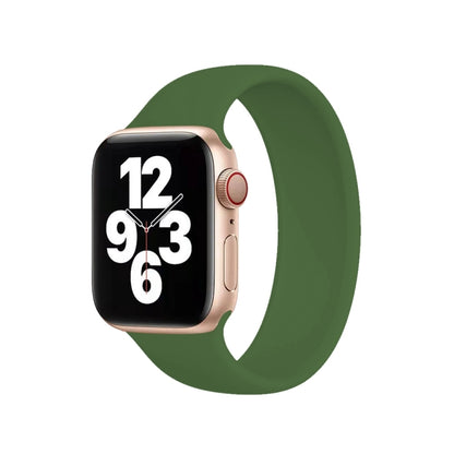 For Apple Watch Ultra 49mm&Watch Ultra 2 49mm / Series 10 46mm / 9&8&7 45mm / SE 3&SE 2&6&SE&5&4 44mm / 3&2&1 42mm Solid Color Elastic Silicone Watch Band, Size:M 143mm (Alfalfa Grass) by bashfashion