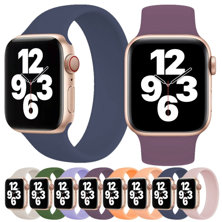 For Apple Watch Ultra 49mm&Watch Ultra 2 49mm / Series 10 46mm / 9&8&7 45mm / SE 3&SE 2&6&SE&5&4 44mm / 3&2&1 42mm Solid Color Elastic Silicone Watch Band, Size:M 143mm (Alfalfa Grass) by bashfashion