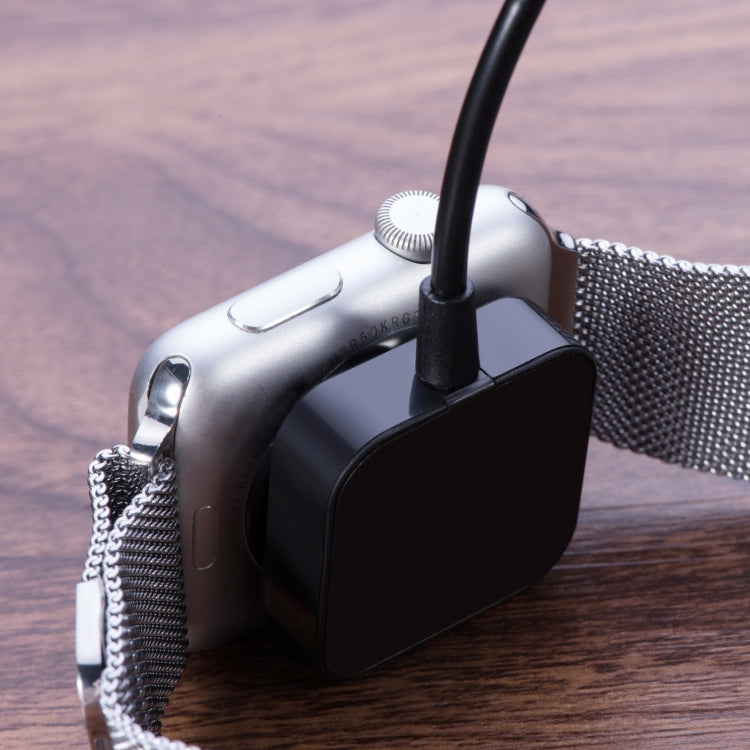 1m Square Magnetic Fast Charger USB Charging Cable for Watch Apple Series Ultra/8/7/6/SE/SE2/5/4/3/2 (Black) by bashfashion