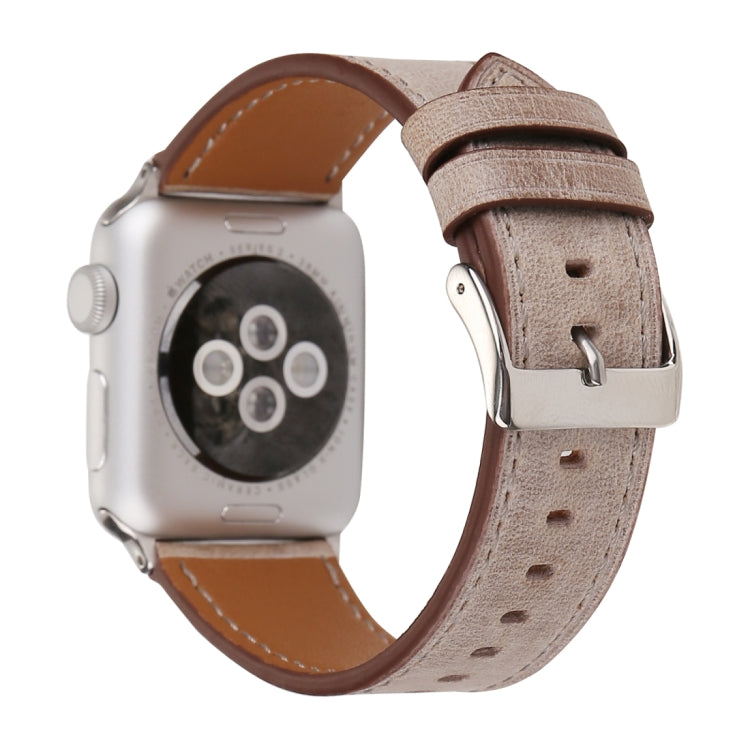 For Apple Watch Series 10 42mm / 9&8&7 41mm / SE 3&SE 2&6&SE&5&4 40mm / 3&2&1 38mm Fresh Style Genuine Leather Watch Band(Brown) by bashfashion