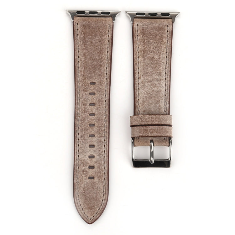 For Apple Watch Series 10 42mm / 9&8&7 41mm / SE 3&SE 2&6&SE&5&4 40mm / 3&2&1 38mm Fresh Style Genuine Leather Watch Band(Brown) by bashfashion
