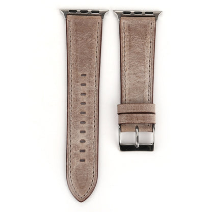 For Apple Watch Series 10 42mm / 9&8&7 41mm / SE 3&SE 2&6&SE&5&4 40mm / 3&2&1 38mm Fresh Style Genuine Leather Watch Band(Brown) by bashfashion