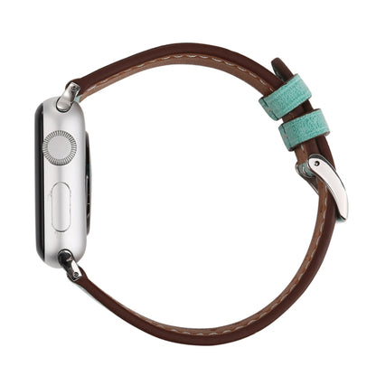 For Apple Watch Ultra 49mm&Watch Ultra 2 49mm / Series 10 46mm / 9&8&7 45mm / SE 3&SE 2&6&SE&5&4 44mm / 3&2&1 42mm Fresh Style Genuine Leather Watch Band(Green) by bashfashion