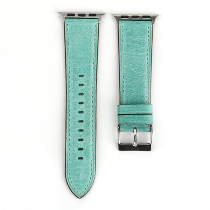 For Apple Watch Ultra 49mm&Watch Ultra 2 49mm / Series 10 46mm / 9&8&7 45mm / SE 3&SE 2&6&SE&5&4 44mm / 3&2&1 42mm Fresh Style Genuine Leather Watch Band(Green) by bashfashion