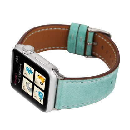 For Apple Watch Ultra 49mm&Watch Ultra 2 49mm / Series 10 46mm / 9&8&7 45mm / SE 3&SE 2&6&SE&5&4 44mm / 3&2&1 42mm Fresh Style Genuine Leather Watch Band(Green) by bashfashion