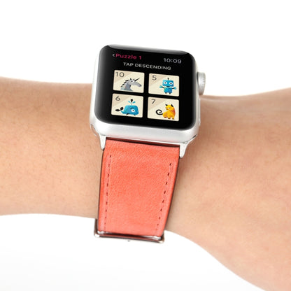 For Apple Watch Ultra 49mm&Watch Ultra 2 49mm / Series 10 46mm / 9&8&7 45mm / SE 3&SE 2&6&SE&5&4 44mm / 3&2&1 42mm Fresh Style Genuine Leather Watch Band(Red) by bashfashion