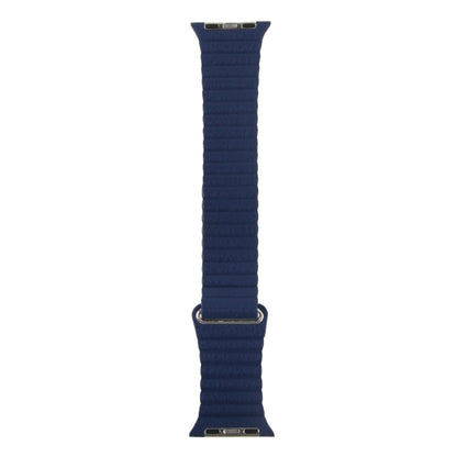 For Apple Watch 38mm Loop Magnetic Closure Clasp PU Leather Watch Band(Dark Blue) by bashfashion
