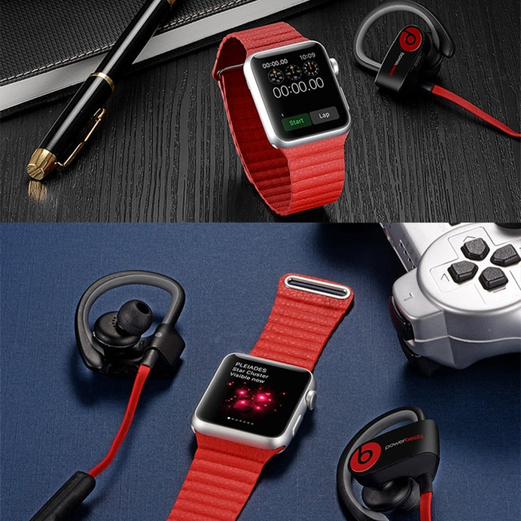 For Apple Watch 38mm Loop Magnetic Closure Clasp PU Leather Watch Band(Red) by bashfashion