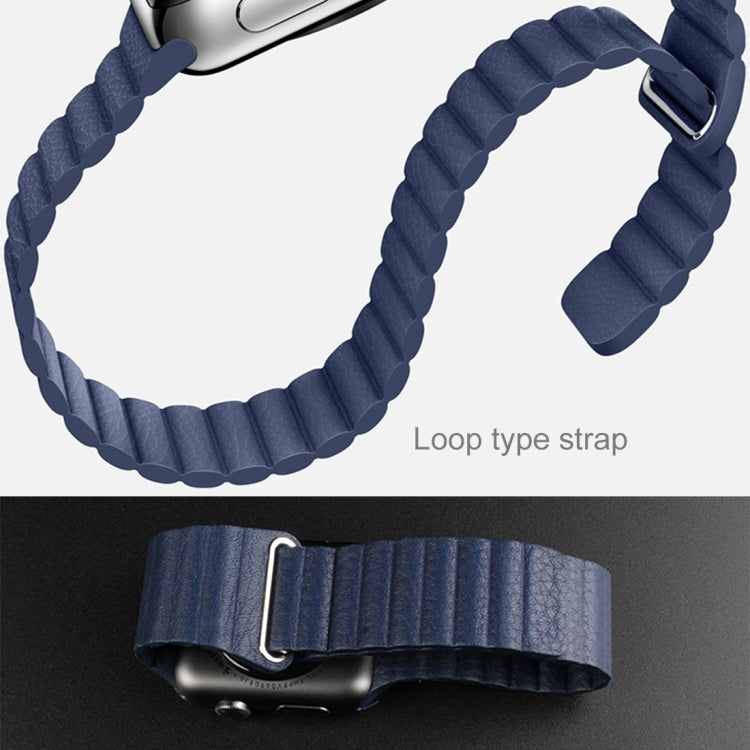 For Apple Watch 38mm Loop Magnetic Closure Clasp PU Leather Watch Band(Red) by bashfashion