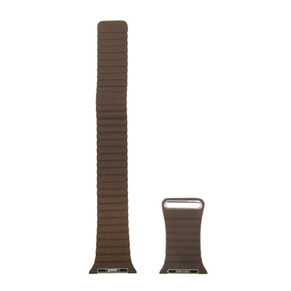 For Apple Watch 42mm Loop Magnetic Closure Clasp PU Leather Watch Band(Brown) by bashfashion