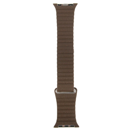 For Apple Watch 42mm Loop Magnetic Closure Clasp PU Leather Watch Band(Brown) by bashfashion