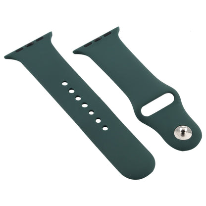 For Apple Watch Series 7 41mm / 6 & SE & 5 & 4 40mm / 3 & 2 & 1 38mm Silicone Watch Band (Dark Green) by bashfashion