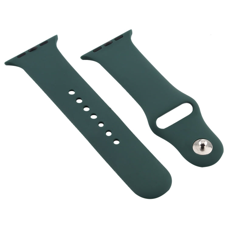For Apple Watch Series 7 41mm / 6 & SE & 5 & 4 40mm / 3 & 2 & 1 38mm Silicone Watch Band (Dark Green) by bashfashion
