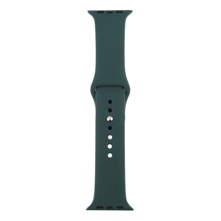 For Apple Watch Series 7 41mm / 6 & SE & 5 & 4 40mm / 3 & 2 & 1 38mm Silicone Watch Band (Dark Green) by bashfashion