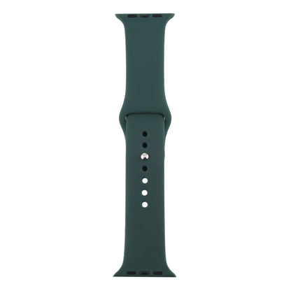 For Apple Watch Series 7 41mm / 6 & SE & 5 & 4 40mm / 3 & 2 & 1 38mm Silicone Watch Band (Dark Green) by bashfashion