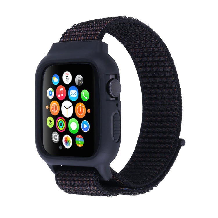For Apple Watch Ultra 49mm&Watch Ultra 2 49mm / Series 10 46mm / 9&8&7 45mm / SE 3&SE 2&6&SE&5&4 44mm / 3&2&1 42mm Nylon Watch Band with Hook and Loop Fastener (Black Brown) by bashfashion