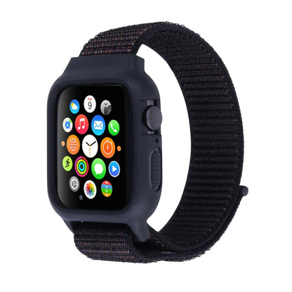For Apple Watch Ultra 49mm&Watch Ultra 2 49mm / Series 10 46mm / 9&8&7 45mm / SE 3&SE 2&6&SE&5&4 44mm / 3&2&1 42mm Nylon Watch Band with Hook and Loop Fastener (Black Brown) by bashfashion