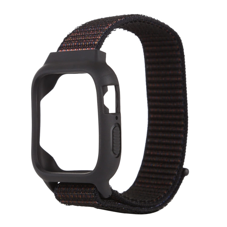 For Apple Watch Ultra 49mm&Watch Ultra 2 49mm / Series 10 46mm / 9&8&7 45mm / SE 3&SE 2&6&SE&5&4 44mm / 3&2&1 42mm Nylon Watch Band with Hook and Loop Fastener (Black Brown) by bashfashion