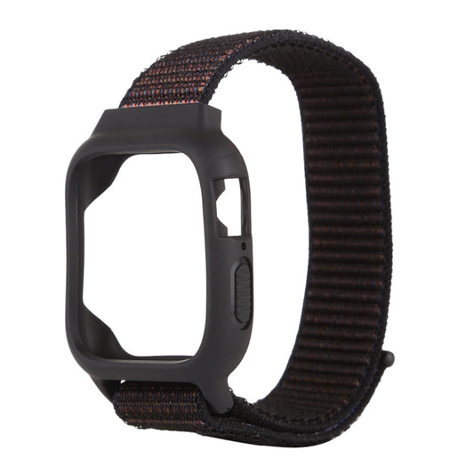 For Apple Watch Ultra 49mm&Watch Ultra 2 49mm / Series 10 46mm / 9&8&7 45mm / SE 3&SE 2&6&SE&5&4 44mm / 3&2&1 42mm Nylon Watch Band with Hook and Loop Fastener (Black Brown) by bashfashion