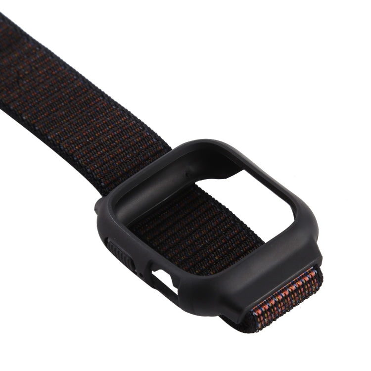 For Apple Watch Ultra 49mm&Watch Ultra 2 49mm / Series 10 46mm / 9&8&7 45mm / SE 3&SE 2&6&SE&5&4 44mm / 3&2&1 42mm Nylon Watch Band with Hook and Loop Fastener (Black Brown) by bashfashion