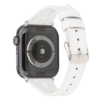 Simple V-shaped Leather Watch Band for Apple Watch Ultra 49mm&Watch Ultra 2 49mm / Series 10 46mm / 9&8&7 45mm / SE 3&SE 2&6&SE&5&4 44mm / 3&2&1 42mm(White) by bashfashion
