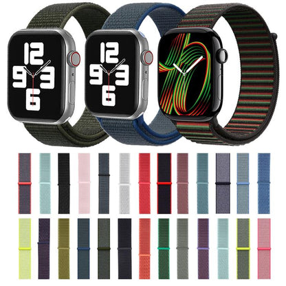 For Apple Watch 42mm / 41mm / 40mm / 38mm Simple Fashion Nylon Watch Band with Magic Stick(Space Grey) by bashfashion