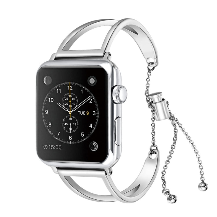 Letter V Shape Bracelet Metal Wrist Watch Band with Stainless Steel Buckle for Apple Watch Series 10 42mm / 9&8&7 41mm / SE 3&SE 2&6&SE&5&4 40mm / 3&2&1 38mm(Silver) by bashfashion
