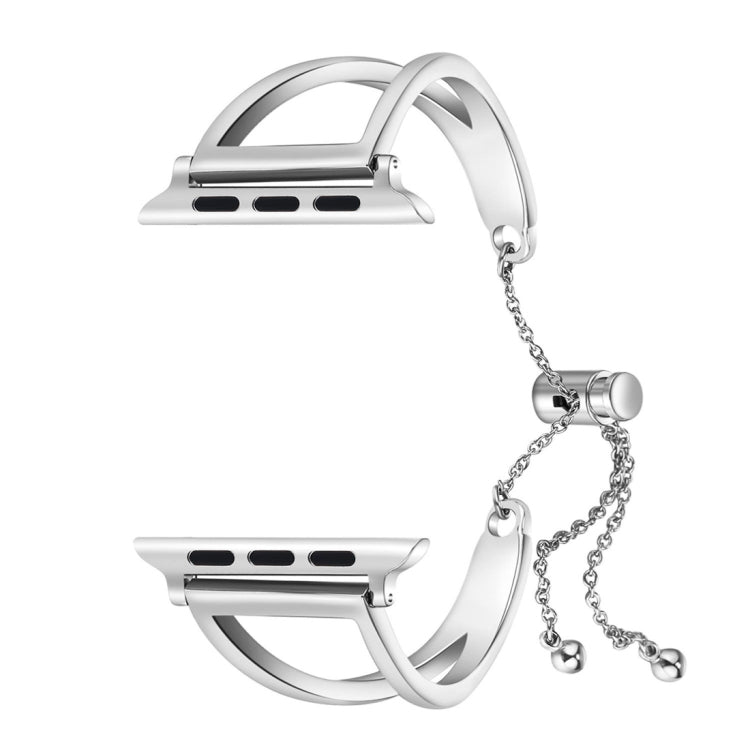 Letter V Shape Bracelet Metal Wrist Watch Band with Stainless Steel Buckle for Apple Watch Series 10 42mm / 9&8&7 41mm / SE 3&SE 2&6&SE&5&4 40mm / 3&2&1 38mm(Silver) by bashfashion