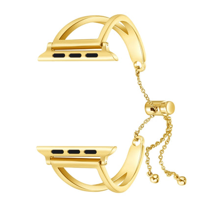 Letter V Shape Bracelet Metal Wrist Watch Band with Stainless Steel Buckle for Apple Watch Ultra 49mm&Watch Ultra 2 49mm / Series 10 46mm / 9&8&7 45mm / SE 3&SE 2&6&SE&5&4 44mm / 3&2&1 42mm(Gold) by bashfashion