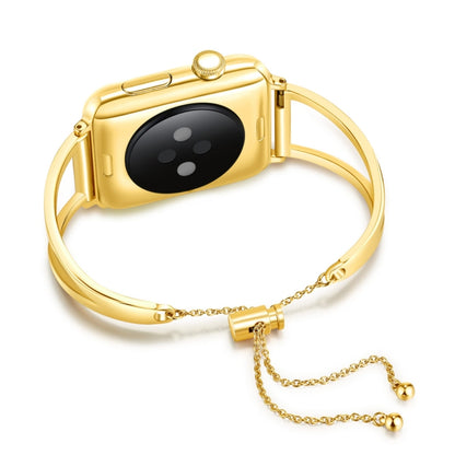 Letter V Shape Bracelet Metal Wrist Watch Band with Stainless Steel Buckle for Apple Watch Ultra 49mm&Watch Ultra 2 49mm / Series 10 46mm / 9&8&7 45mm / SE 3&SE 2&6&SE&5&4 44mm / 3&2&1 42mm(Gold) by bashfashion