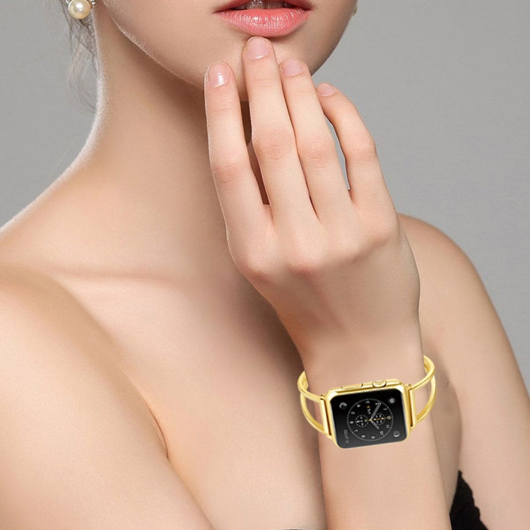 Letter V Shape Bracelet Metal Wrist Watch Band with Stainless Steel Buckle for Apple Watch Ultra 49mm&Watch Ultra 2 49mm / Series 10 46mm / 9&8&7 45mm / SE 3&SE 2&6&SE&5&4 44mm / 3&2&1 42mm(Gold) by bashfashion