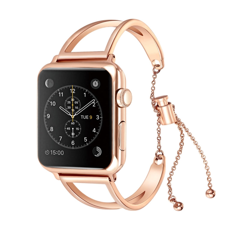 Letter V Shape Bracelet Metal Wrist Watch Band with Stainless Steel Buckle for Apple Watch Ultra 49mm&Watch Ultra 2 49mm / Series 10 46mm / 9&8&7 45mm / SE 3&SE 2&6&SE&5&4 44mm / 3&2&1 42mm(Rose Gold) by bashfashion