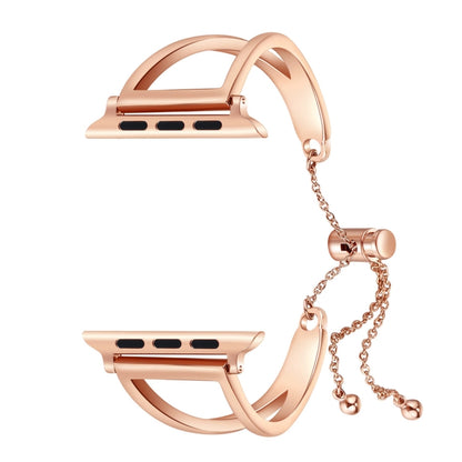 Letter V Shape Bracelet Metal Wrist Watch Band with Stainless Steel Buckle for Apple Watch Ultra 49mm&Watch Ultra 2 49mm / Series 10 46mm / 9&8&7 45mm / SE 3&SE 2&6&SE&5&4 44mm / 3&2&1 42mm(Rose Gold) by bashfashion
