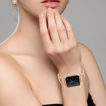 Letter V Shape Bracelet Metal Wrist Watch Band with Stainless Steel Buckle for Apple Watch Ultra 49mm&Watch Ultra 2 49mm / Series 10 46mm / 9&8&7 45mm / SE 3&SE 2&6&SE&5&4 44mm / 3&2&1 42mm(Rose Gold) by bashfashion