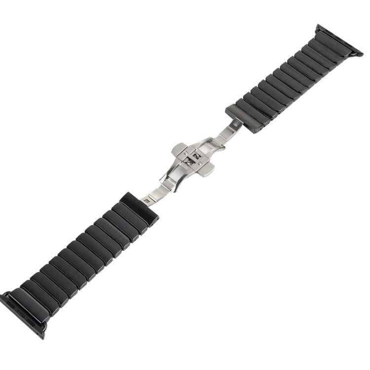 For Apple Watch Ultra 49mm&Watch Ultra 2 49mm / Series 10 46mm / 9&8&7 45mm / SE 3&SE 2&6&SE&5&4 44mm / 3&2&1 42mm Delicate Ceramics Wrist Watch Band(Black) by bashfashion