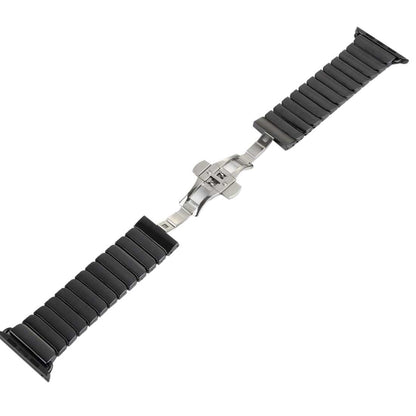 For Apple Watch Ultra 49mm&Watch Ultra 2 49mm / Series 10 46mm / 9&8&7 45mm / SE 3&SE 2&6&SE&5&4 44mm / 3&2&1 42mm Delicate Ceramics Wrist Watch Band(Black) by bashfashion