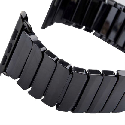 For Apple Watch Ultra 49mm&Watch Ultra 2 49mm / Series 10 46mm / 9&8&7 45mm / SE 3&SE 2&6&SE&5&4 44mm / 3&2&1 42mm Delicate Ceramics Wrist Watch Band(Black) by bashfashion