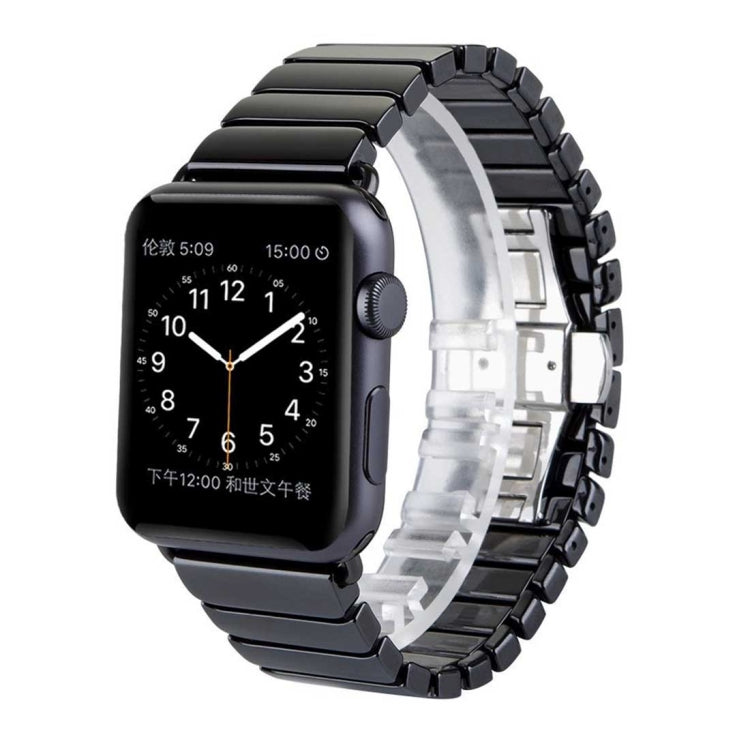 For Apple Watch Ultra 49mm&Watch Ultra 2 49mm / Series 10 46mm / 9&8&7 45mm / SE 3&SE 2&6&SE&5&4 44mm / 3&2&1 42mm Delicate Ceramics Wrist Watch Band(Black) by bashfashion