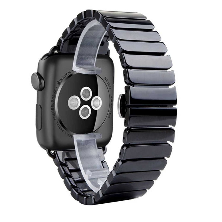 For Apple Watch Ultra 49mm&Watch Ultra 2 49mm / Series 10 46mm / 9&8&7 45mm / SE 3&SE 2&6&SE&5&4 44mm / 3&2&1 42mm Delicate Ceramics Wrist Watch Band(Black) by bashfashion
