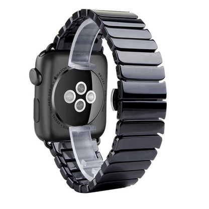 For Apple Watch Ultra 49mm&Watch Ultra 2 49mm / Series 10 46mm / 9&8&7 45mm / SE 3&SE 2&6&SE&5&4 44mm / 3&2&1 42mm Delicate Ceramics Wrist Watch Band(Black) by bashfashion