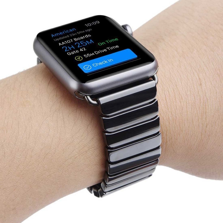 For Apple Watch Ultra 49mm&Watch Ultra 2 49mm / Series 10 46mm / 9&8&7 45mm / SE 3&SE 2&6&SE&5&4 44mm / 3&2&1 42mm Delicate Ceramics Wrist Watch Band(Black) by bashfashion