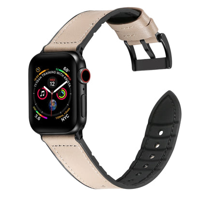 Solid Color TPU + Stainless Steel Watch Band for Apple Watch Series 7 45mm / 6 & SE & 5 & 4 44mm / 3 & 2 & 1 42mm(Grey) by bashfashion