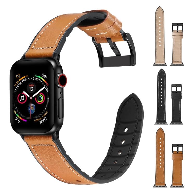 Solid Color TPU + Stainless Steel Watch Band for Apple Watch Series 7 45mm / 6 & SE & 5 & 4 44mm / 3 & 2 & 1 42mm(Grey) by bashfashion