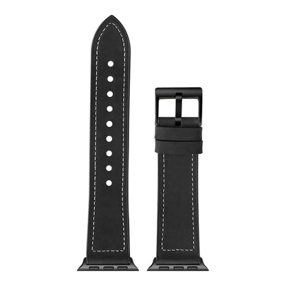 Solid Color TPU + Stainless Steel Watch Band for Apple Watch Series 7 41mm / 6 & SE & 5 & 4 40mm / 3 & 2 & 1 38mm(Black) by bashfashion