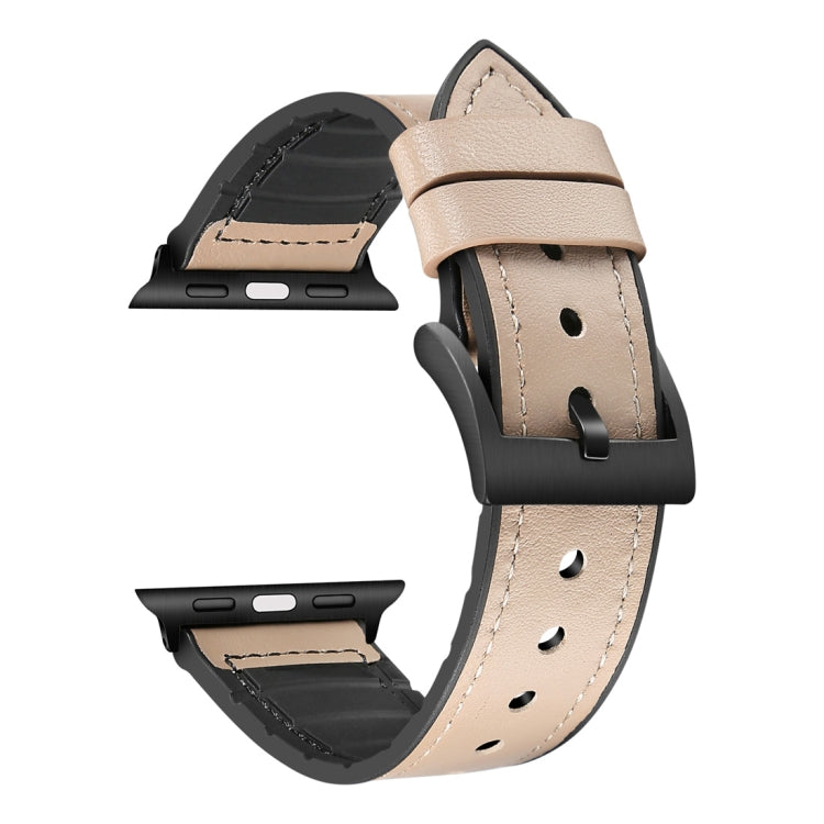Solid Color TPU + Stainless Steel Watch Band for Apple Watch Series 10 42mm / 9&8&7 41mm / SE 3&SE 2&6&SE&5&4 40mm / 3&2&1 38mm(Grey) by bashfashion